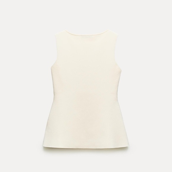 ZARA BASIC KNIT GOLD BUTTON VEST - Picture 4 of 4